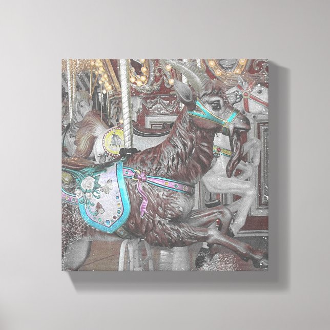 Ziege auf der Merry-Go-Runde Leinwanddruck (Vorderseite)