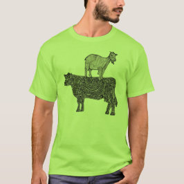 Ziege auf einem Kuh-T - Shirt