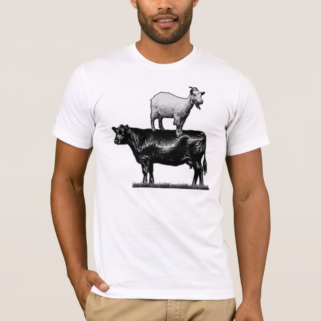 Ziege auf Kuh-T - Shirt (Vorderseite)