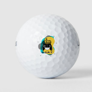 ZIEGE Beste aller Zeit Game Kopf gelb, Aquamarin Golfball