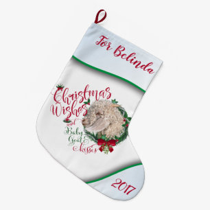 ZIEGE Christmas Wünsche Baby Goat Kisses Angora Großer Weihnachtsstrumpf