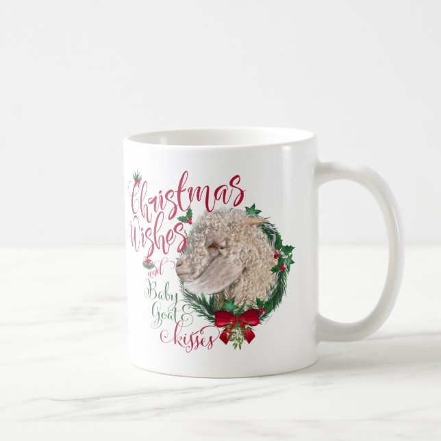 ZIEGE | Christmas Wünsche Baby Goat Kisses Angora Kaffeetasse (Rechts)