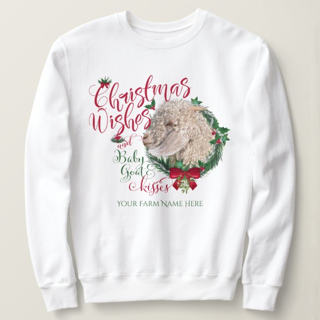 ZIEGE | Christmas Wünsche Baby Goat Kisses Angora Sweatshirt (Design vorne)