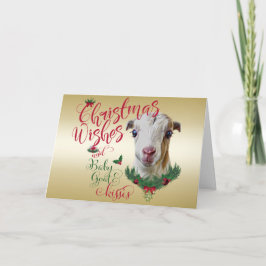 ZIEGE | Christmas wünscht Baby Goat Kisses LaManch Feiertagskarte
