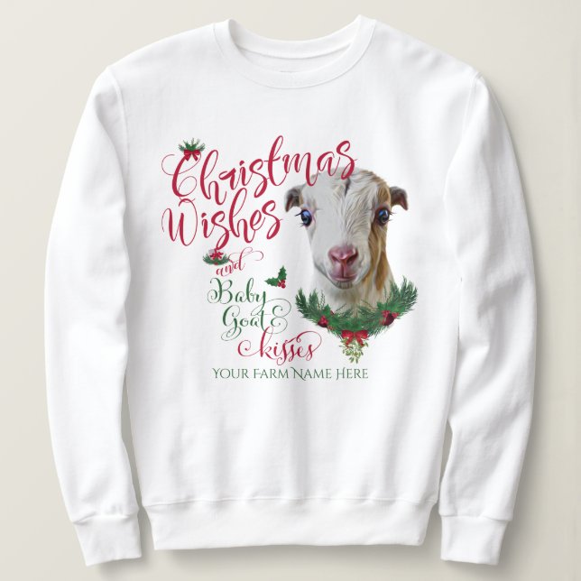 ZIEGE | Christmas wünscht Baby Goat Kisses LaManch Sweatshirt (Design vorne)