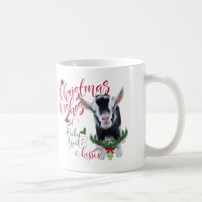 ZIEGE | Christmas wünscht Baby Goat Kisses Nigeria Kaffeetasse (Rechts)