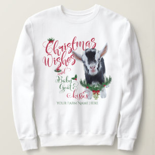 ZIEGE   Christmas wünscht Baby Goat Kisses Nigeria Sweatshirt