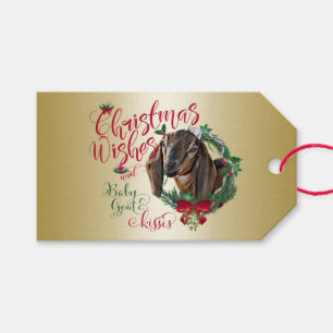 ZIEGE Christmas wünscht Baby Goat Kisses Nubian Geschenkanhänger