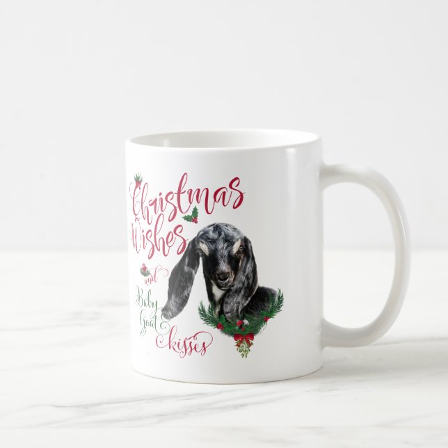 ZIEGE | Christmas wünscht Baby Goat Kisses Nubian Kaffeetasse (Rechts)