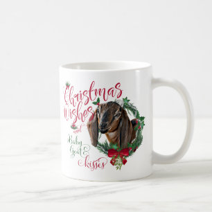 ZIEGE   Christmas wünscht Baby Goat Kisses Nubian  Kaffeetasse
