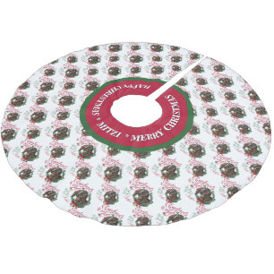 ZIEGE   Christmas wünscht Baby Goat Kisses Nubian  Polyester Weihnachtsbaumdecke