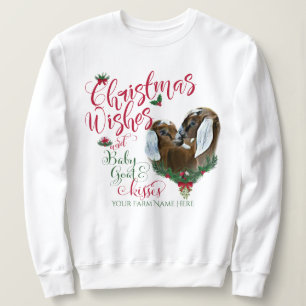 ZIEGE   Christmas wünscht Baby Goat Kisses Nubian  Sweatshirt