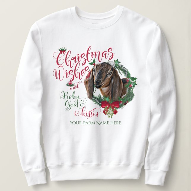 ZIEGE | Christmas wünscht Baby Goat Kisses Nubian Sweatshirt (Design vorne)