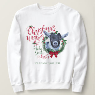 ZIEGE   Christmas wünscht Baby Goat Kisses Pygmy 2 Sweatshirt