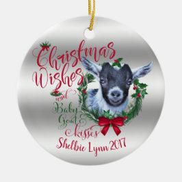 ZIEGE | Christmas wünscht Baby Goat Kisses Pygmy Keramik Ornament