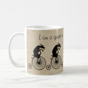 Ziege, die ein Fahrrad reitet Kaffeetasse