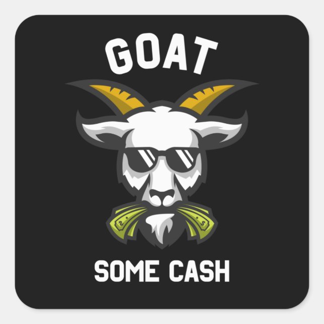 Ziege ein bisschen Bargeld-Funny-Ziege Billy-Brill Quadratischer Aufkleber (Vorderseite)