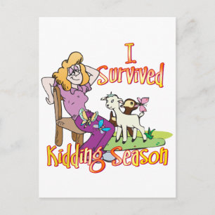 ZIEGE   Funny Kidding Season by GetYerGoat Postkarte