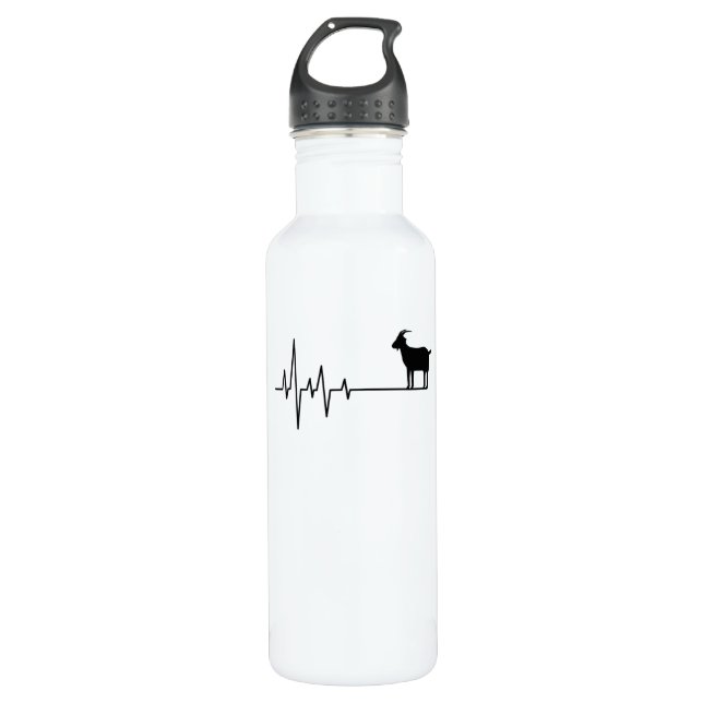 Ziege Heartbeat Edelstahlflasche (Vorderseite)