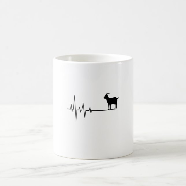 Ziege Heartbeat Kaffeetasse (Mittel)