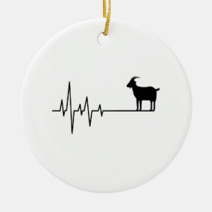 Ziege Heartbeat Keramik Ornament
