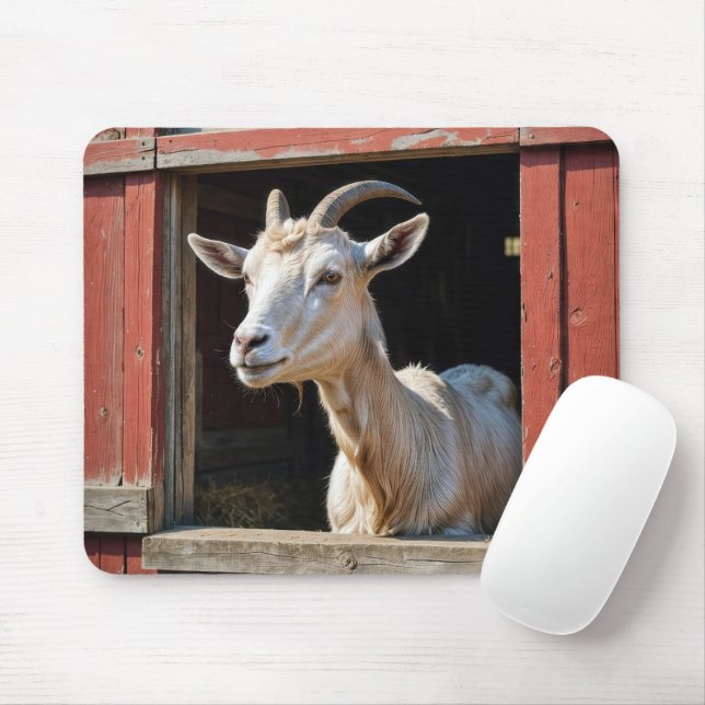 Ziege im Bargelfenster Mousepad (Mit Mouse)