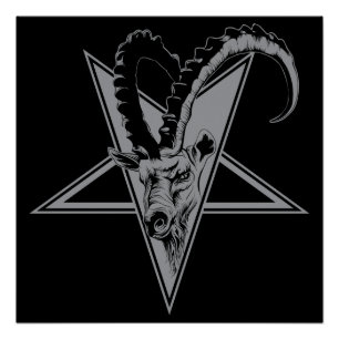 Ziege in einem Pentagram Poster