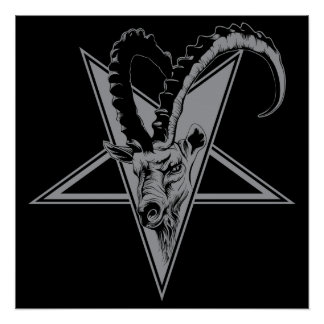 Ziege in einem Pentagramm Poster