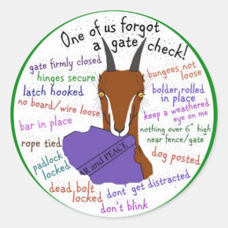 Ziege, Lamanchie, Fluchtgefahr Runder Aufkleber