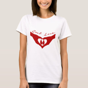 Ziege Liebe Herz Hände Holding Hoof Red T-Shirt