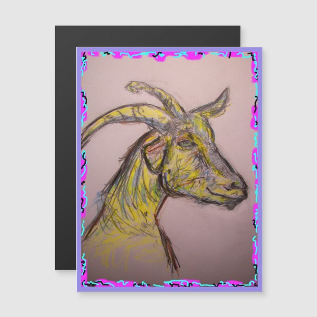 Ziege Magnetkarte (Vorne/Hinten)