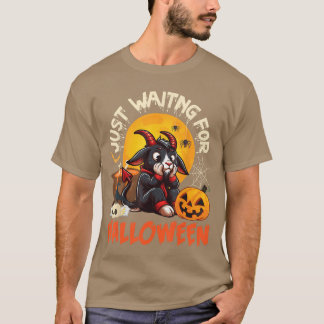 Ziege mit Kürbisbats Schädelspinne Wart einfach H T-Shirt