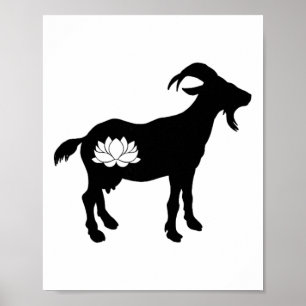 Ziege mit Namaste-Lotos-Symbol Ziegen-Yoga _1  Poster