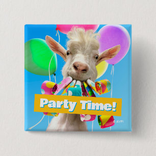 Ziege mit Partyböllern Button