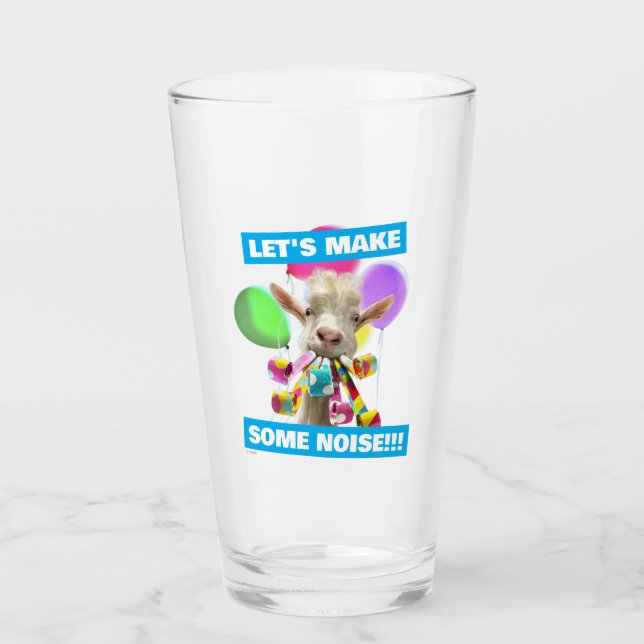 Ziege mit Partyböllern Glas (Vorderseite)