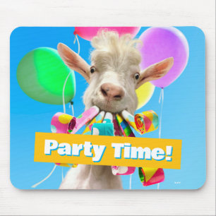Ziege mit Partyböllern Mousepad