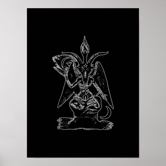 Ziege Satan Black Magic Lucifer Occult Geschenk Poster (Vorne)