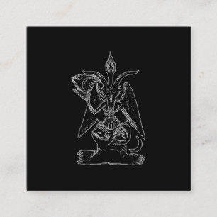 Ziege Satan Black Magic Lucifer Occult Geschenk Quadratische Visitenkarte