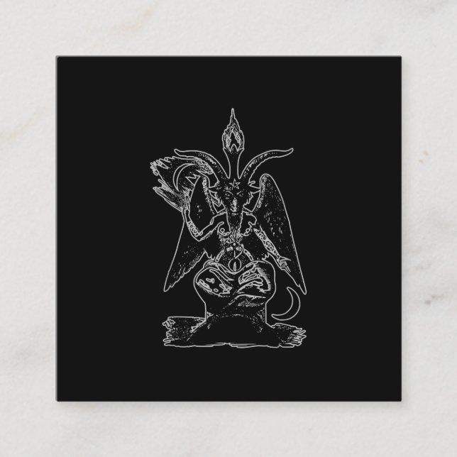 Ziege Satan Black Magic Lucifer Occult Geschenk Quadratische Visitenkarte (Vorderseite)