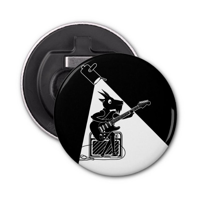 Ziege spielt eine E-Gitarre Flaschenöffner (Vorderseite)