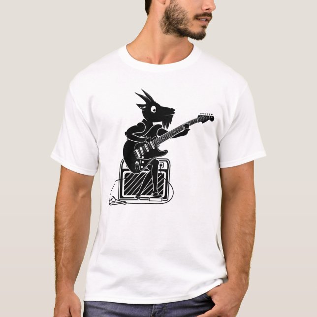 Ziege spielt eine E-Gitarre T-Shirt (Vorderseite)