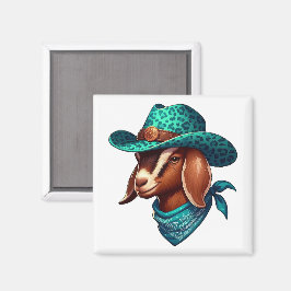 Ziege tragen einen stilistischen Cowboy-Hut und Ba Magnet