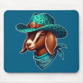 Ziege tragen einen stilistischen Cowboy-Hut und Ba Mousepad