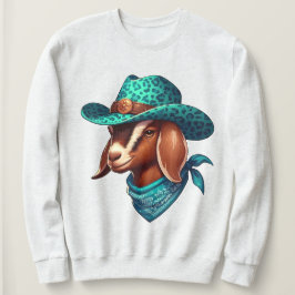 Ziege tragen einen stilistischen Cowboy-Hut und Ba Sweatshirt