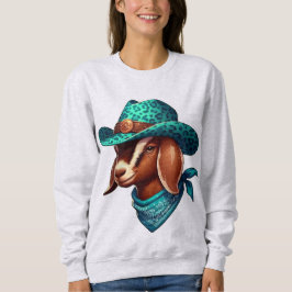 Ziege tragen einen stilistischen Cowboy-Hut und Ba Sweatshirt