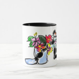 Ziege und Blumen  Tasse