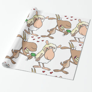 Ziege und Schaf verliebt Geschenkpapier