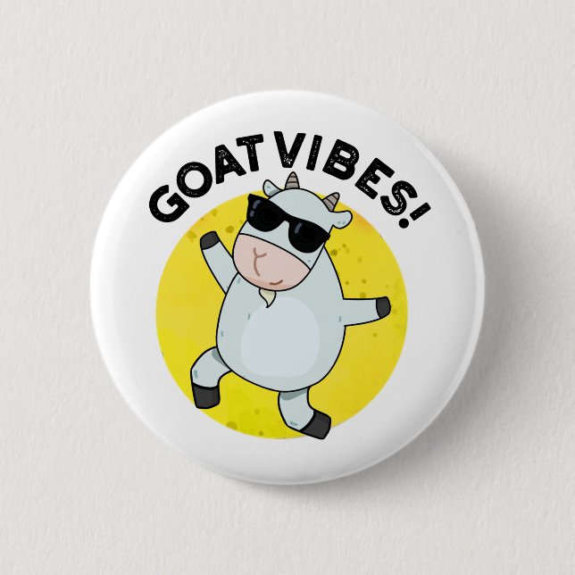 Ziege Vibes Funny Animal Pub Button (Vorderseite)