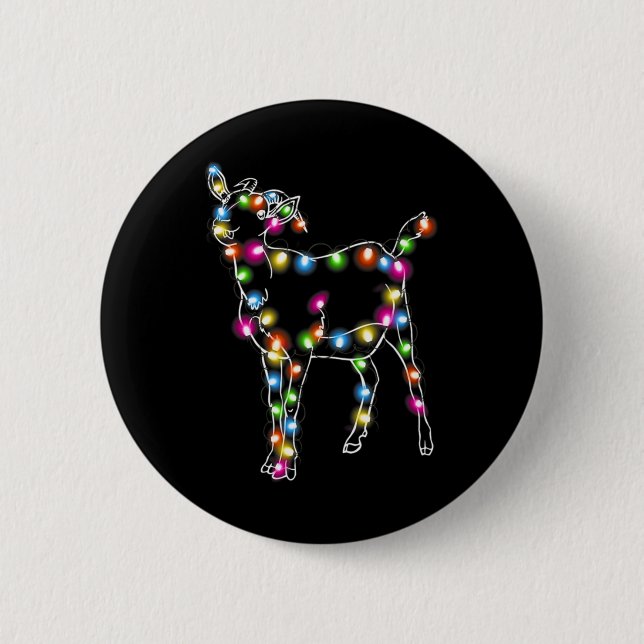 Ziege Weihnachten Leuchtbaum Ziege Lover Button (Vorderseite)