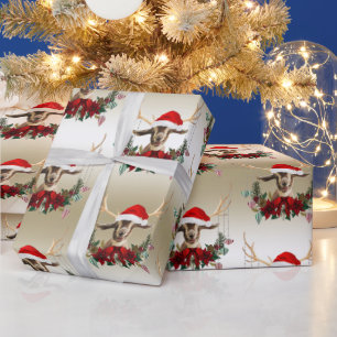 Ziege Weihnachten Niedlich Toggenburg Baby Goat An Geschenkpapier